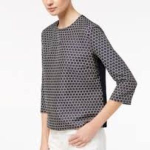 NWT Weekend MaxMara Geometric Floral Jacquard Top
